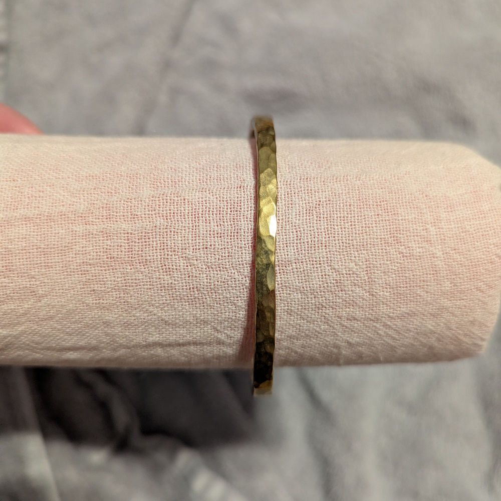 Brass Hammered Bangle Bracelet